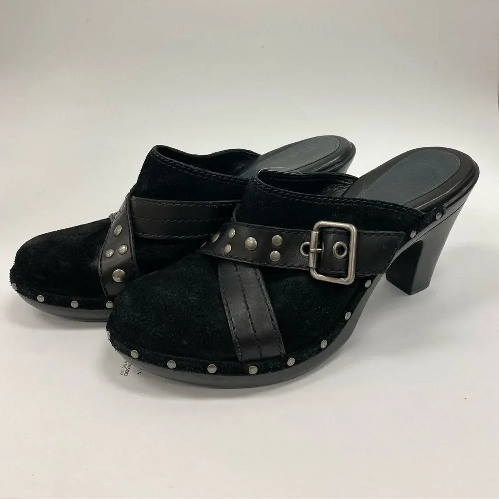 NURTURE black‎ suede becca studded mules - Picture 6 of 10